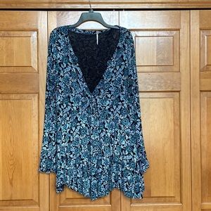 Free People Floral Women Tunic Top, Small